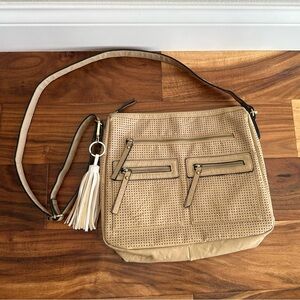 GAL Faux Leather Tan Shoulder Bag